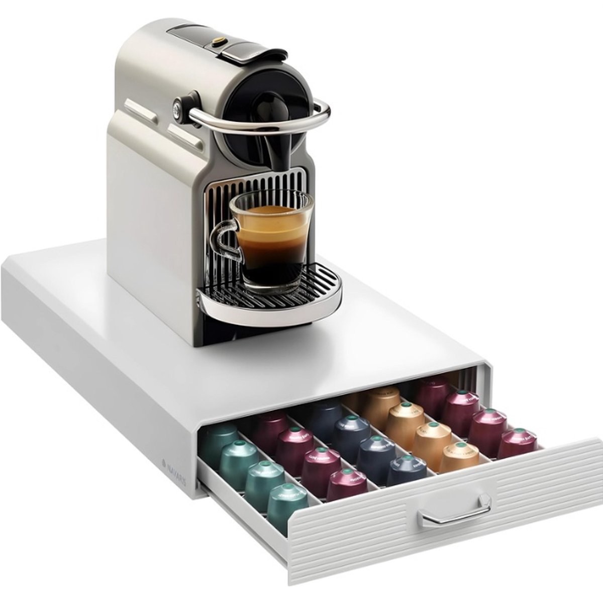 Capsulehouder Capsuledispenser Koffiepad Houder Koffiecapsulehouder Voor 50 capsules Wit