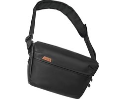 Camera Schoudertas - DSLR Crossbody Messenger Bag voor Fotografie - Zwart met Verwijderbare Verdelers