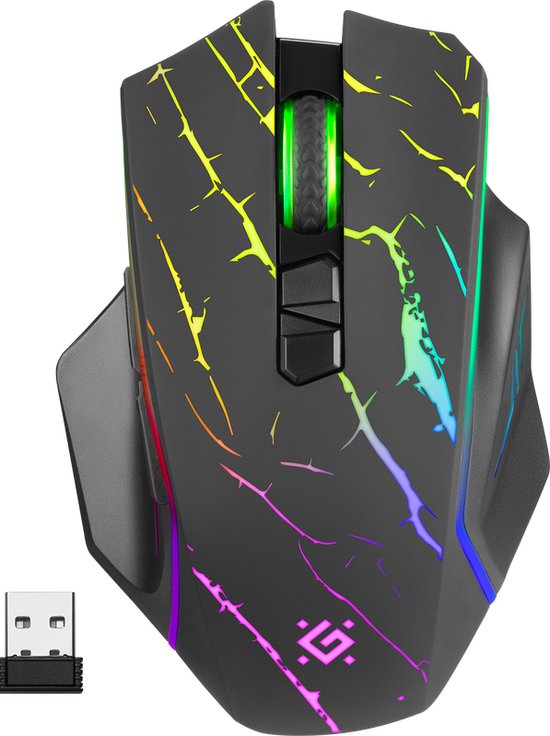 Defender URAN GM-503 - Draadloze Gaming Muis - Optisch - 3200dpi - RGB Verlichting - 8 Knoppen van Defender — afbeelding 5