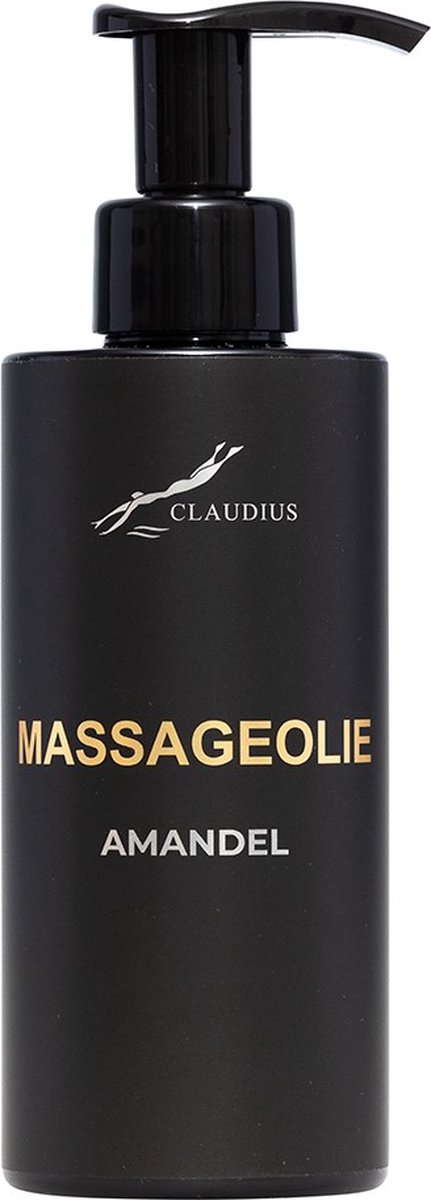 Goedkoopste Massageolie Amandelolie 300 ml - met pomp - zwarte fles - 100 natuurlijk - biologisch en koud geperst