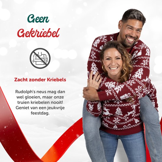Wrong Pull de Noël Femme & Homme - Pull de Noël « Cosy Noël Bordeaux Rouge » - Homme & Femme Taille XXL - Sinterklaas - Noël - Cadeau de Noël
