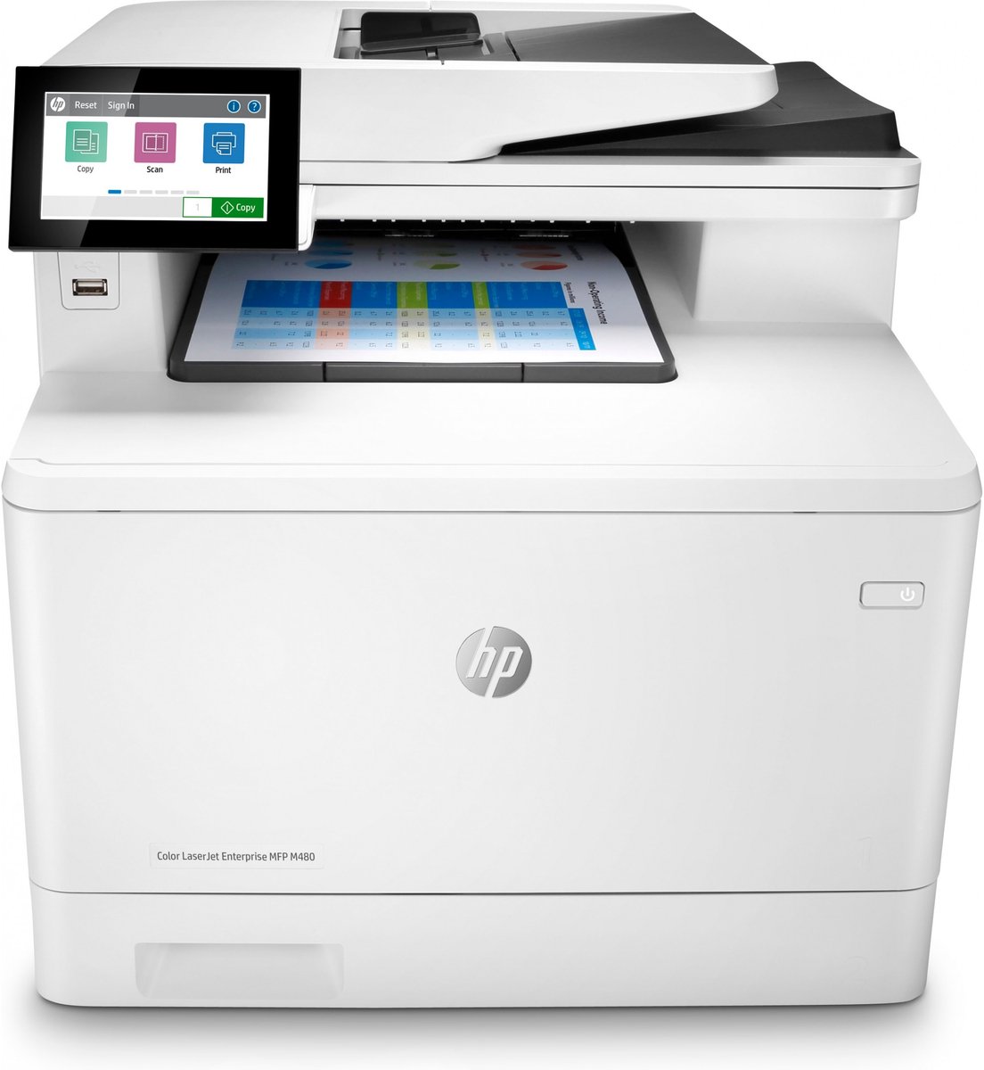 HP Color LaserJet Enterprise MFP M480f Color Printer voor Business Printen kopiëren scannen faxen Compact formaat; Optimale beveiliging; Dubbelzijdig printen; Automatische documentinvoer voor 50 vellen; Energiezuinig