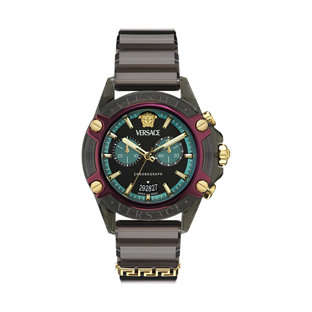 Versace Icon Active VE8P00224 Horloge - Kunststof - Zwart - Ø 44 mm