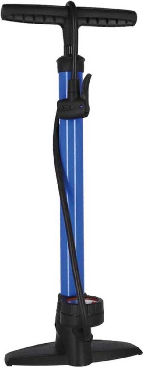 XLC PU-S04 Delta Fietspomp - Staal/PVC - Vloerpomp met Manometer - Blauw