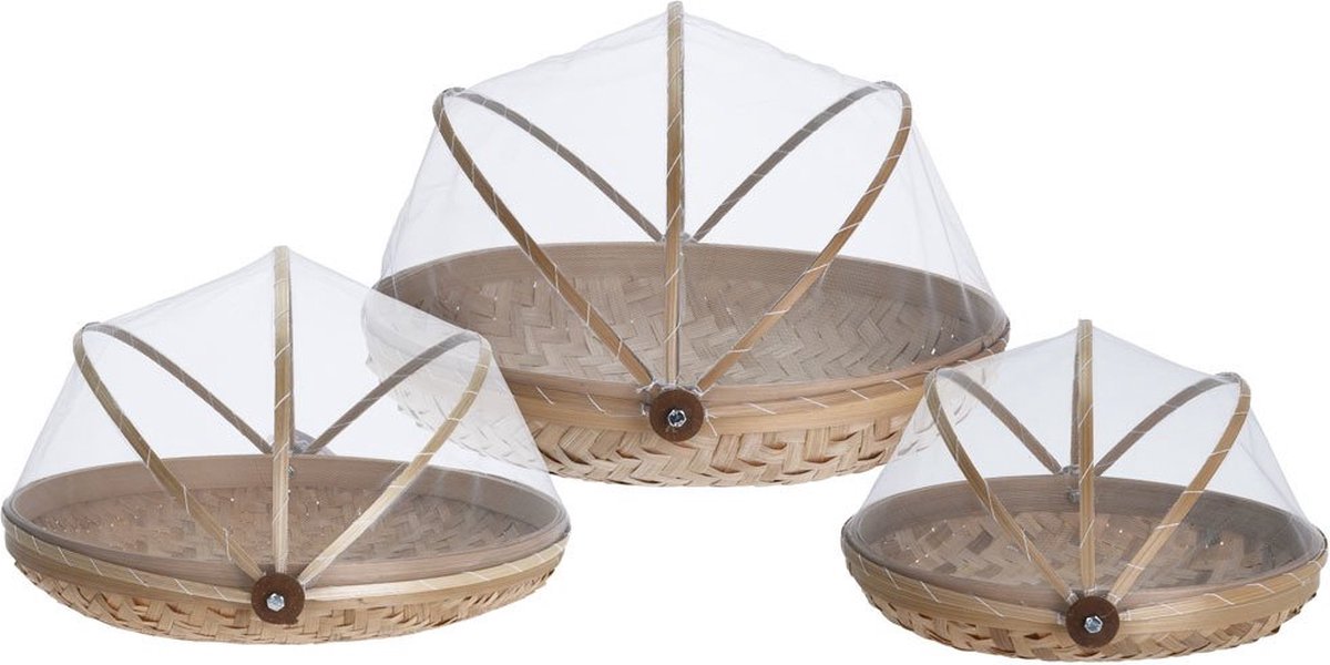 EH Excellent Houseware Set van 3 broodmandjes van bamboevezel