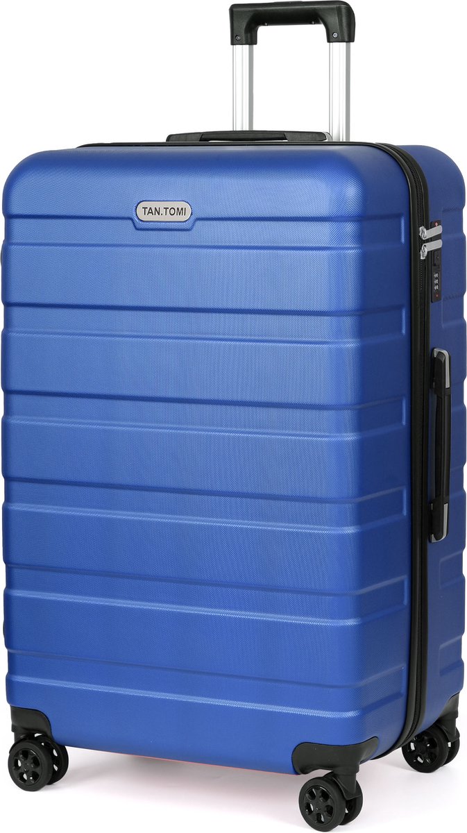 TAN.TOMI Reiskoffer Groot 95L – 76x49x30 cm – Harde Koffer met Cijferslot – Lichtgewicht Trolley met 4 Spinner Wielen – Ruime Ruimbagage - Hemelsblauw