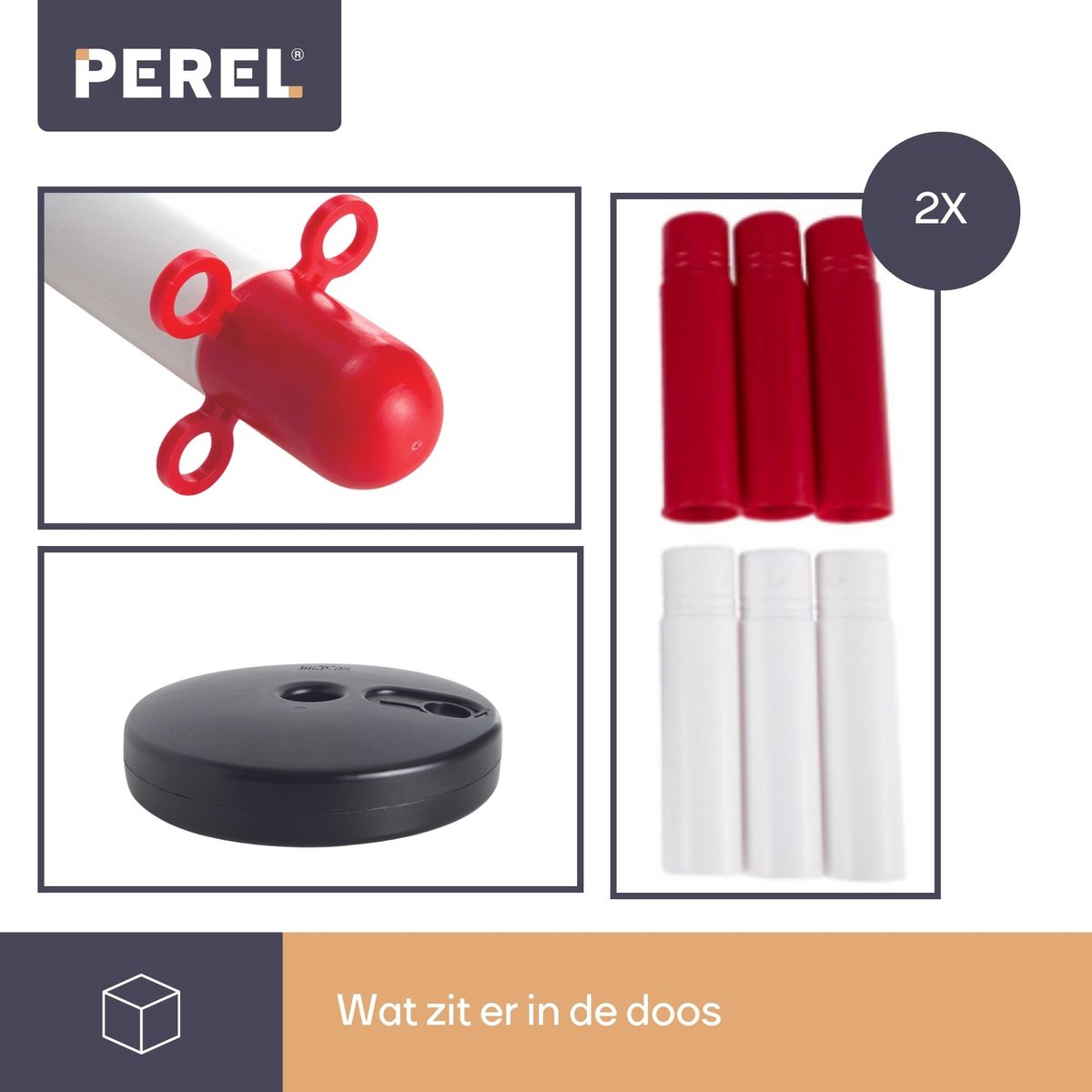 Perel Set afzetpalen, voor tijdelijke afzettingen, evenementen, horeca