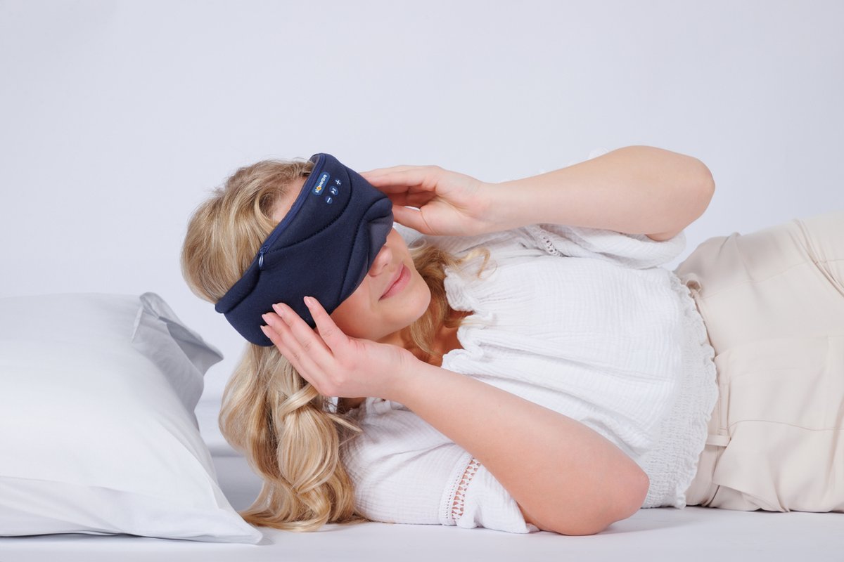 Slowwave Serenity Mask - New generation bluetooth slaapmasker - inclusief White, Pink en Brown Noise - Inclusief Binaural Beats - Met handige timer (onbezorgd in slaap vallen) - Ervaar het beste audio masker - Kleur: blauw — afbeelding 5