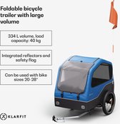 KLARFIT Goldie Home fietsaanhanger - 334 Liter - Max. 40 kg - Inklapbaar - Blauw