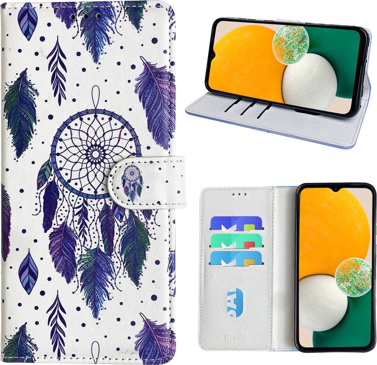 Hoesje geschikt voor Samsung Galaxy A13 5G Bookcase met dromenvanger print