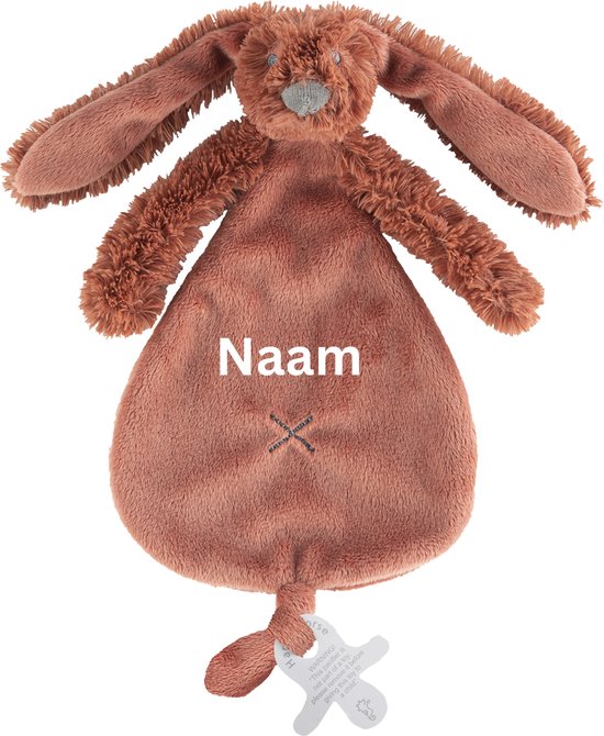 Happy Horse Rabbit Richie - Met Geborduurde Naam - Kleur Rusty - Kraamcadeau van Happy Horse — afbeelding 4