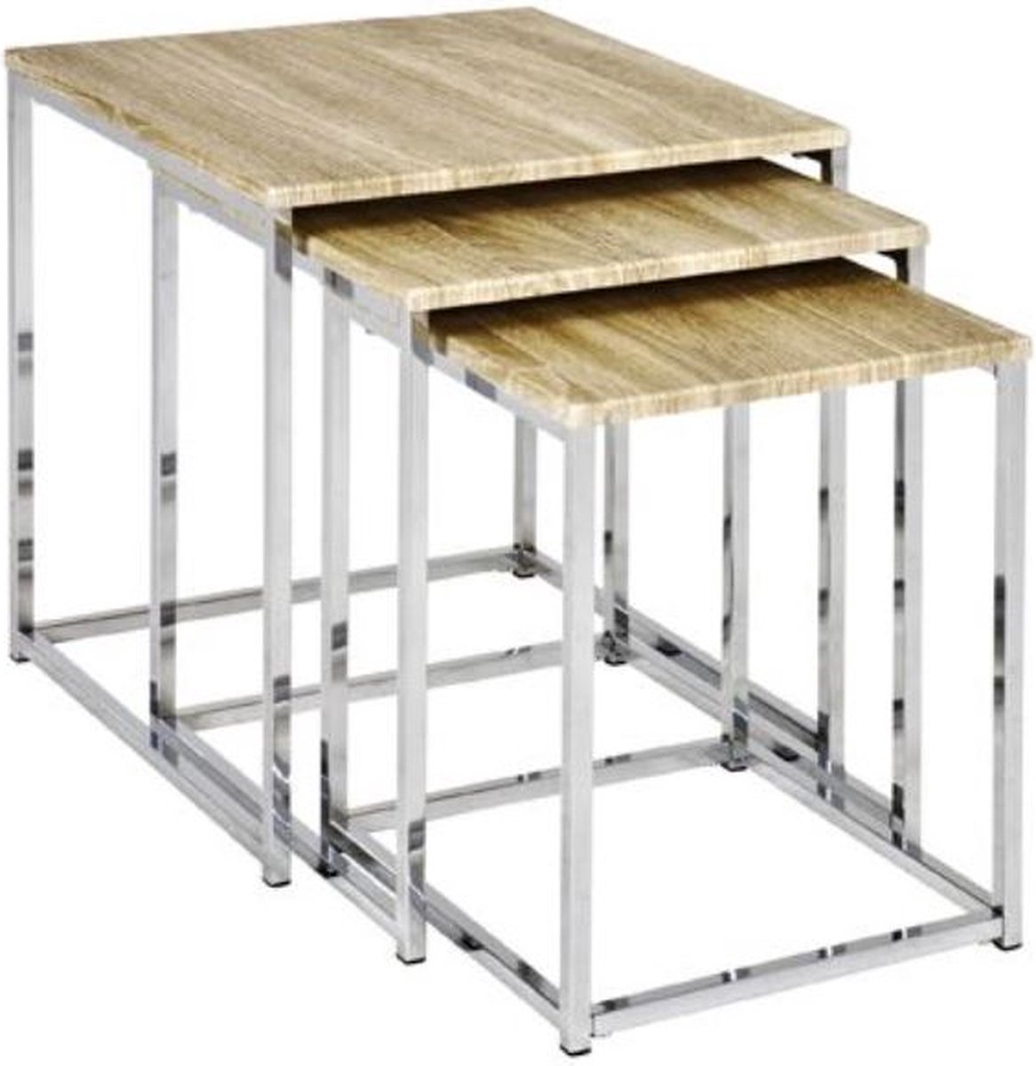 Bijzettafelset Met 3 Tafeltjes | Light Oak-design