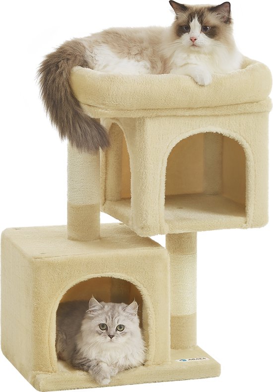 ACAZA Krabpaal - Krabpaal voor Katten - Beige - 65 cm hoog - Kattenkrabpaal - Kattenhuis - Krabpalen
