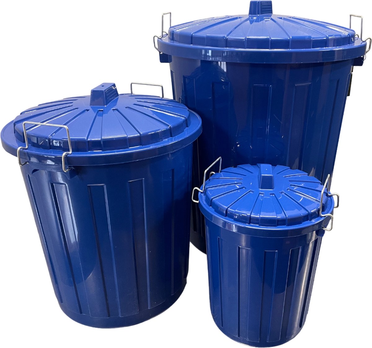 HL Voederton met Deksel - voerton - Set 3x Stuks - 8 liter, 23 liter, 50 liter