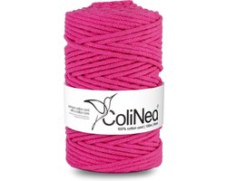 ColiNea - Touw - katoenen - koord - Katoenkoord - macramé - 5 mm x 100 m - fuchsia