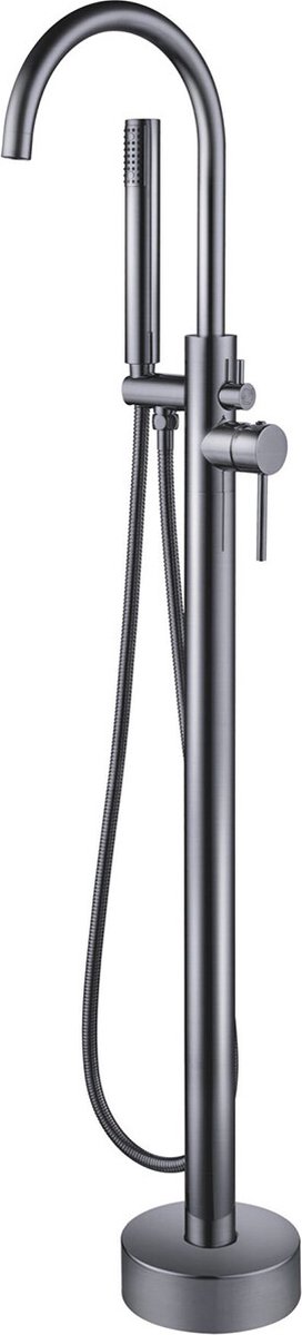 Vrijstaande Badkraan - Lonis - 110.9cm - Handdoucheset - RVS - PVD - Gunmetal Grijs