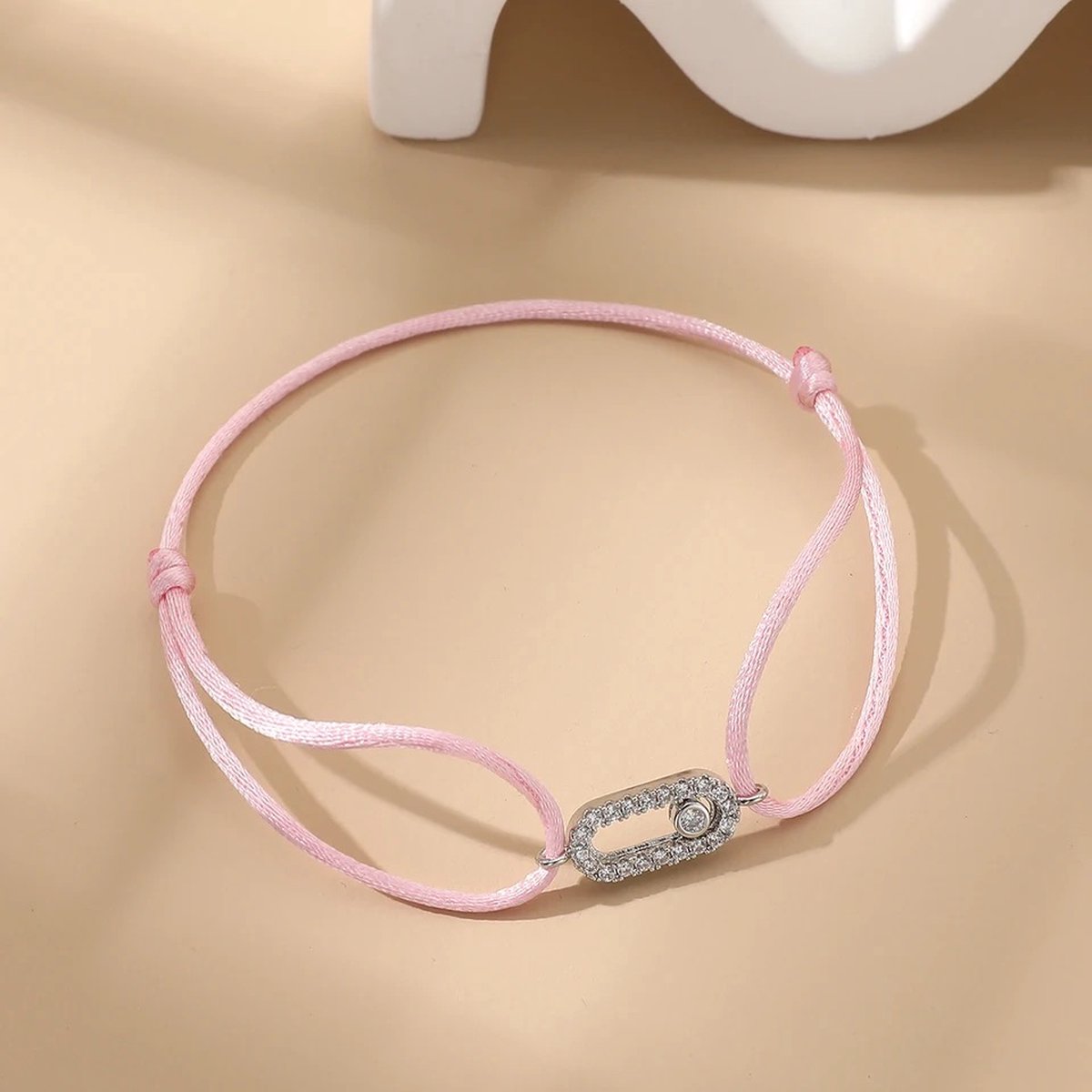 Soraro Move Zirkonia Armband | Roze | Touw Armband | Soraro Armbanden | Cadeau voor haar | Verjaardag vrouw | Moerdag | Cadeau | Elegant | Zirkonia