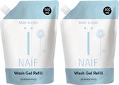Bol.com Naïf - Reinigende Wasgel Voordeelset - Navulverpakking - Baby's & Kinderen - met Natuurlijke Ingrediënten - 2x 500ml aanbieding