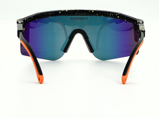 Flamengo® Sport Zonnebril - TR90 Frame+TAC Lens - Viper Glasses - Wintersport zonnebril - sneeuw - ski bril - Fietsbril - Sportbril - rave space festival bril - UV 400 gepolariseerd - Rood Oranje van flamengo — afbeelding 5