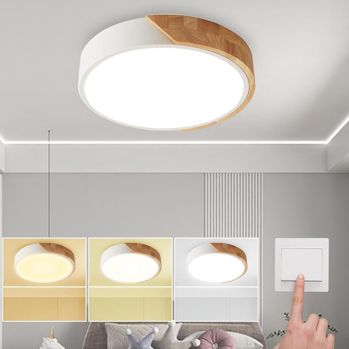 LED Plafondlamp voor Slaapkamer - Modern Design - Warm Wit Licht - Energiezuinig - Eenvoudige Installatie