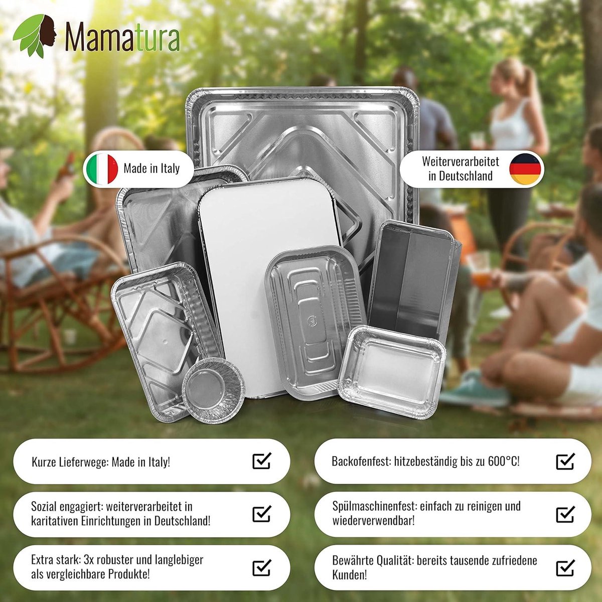 Benson - Aluminium Grillschalen / BBQ schalen - 25 x 14 x 5,5 cm - 5 stuks – Bakker Brandstoffen Benson - Aluminium Grillschalen / BBQ schalen - 25 x 14 x 5,5 cm - 5 stuks – Bakker Brandstoffen