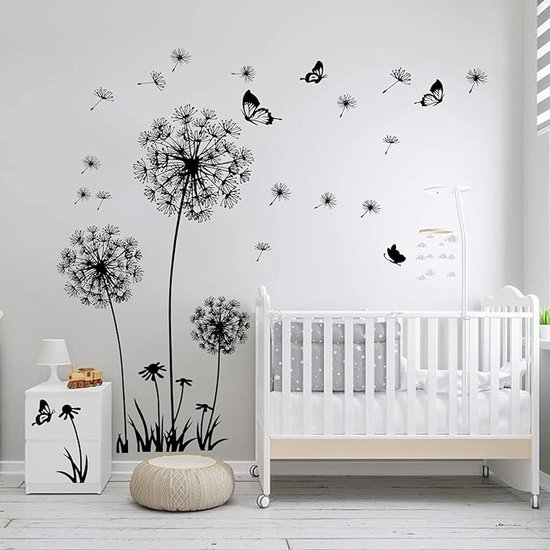 Muursticker Met Vlinder Bloemen Fee Muursticker Meisje Kleurrijke Vlinder Muursticker Maanbloem Fee Muurstickers Wandsticker Voor Meisjes Babykamer Slaapkamer Huis Wanddecoratie