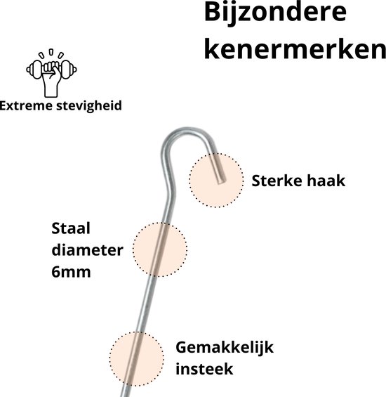 Tentharing - Grondpen - 30 Stuks - Ø5 x 230mm / 30mm - Stalen Staaf - Stormharing RVS — afbeelding 4