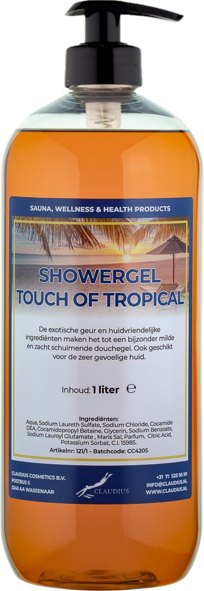 Goedkoopste Douchegel Touch of Tropical 1 liter - met gratis pomp - Showergel