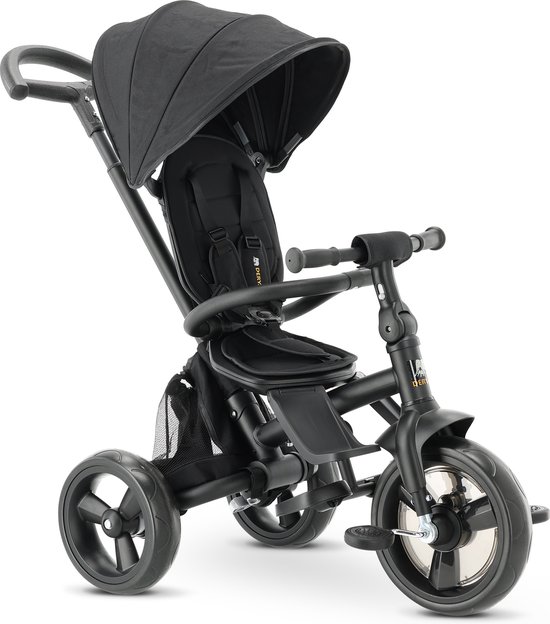 Deryan Tricycle Bébé Drifter de 2 à 6 Ans (Max. 25 kg), Draisienne Évolutif, Velo Poussette, Trike Bebe, Facile À Plier, Pliable, Vélo Bébé - Guidon et Ceinture de sécurité Inclus, Rangement
