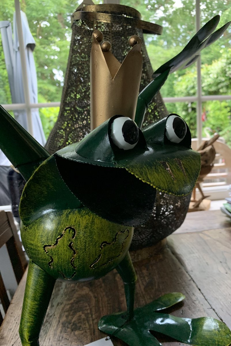Kikker van metaal 45 cm hoog