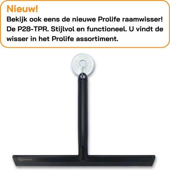 Prolife - P35-SIL - Raclette sol 35 cm + manche 140 cm - noir - raclette douche - raclette sol avec manche - raclette douche