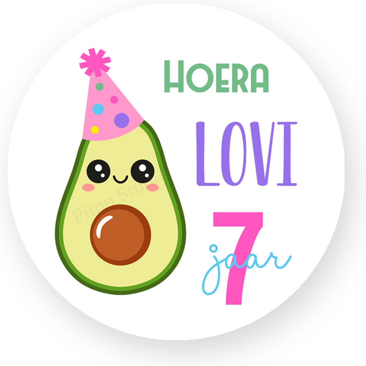 Traktatiestickers - Avocado - Gepersonaliseerd - Sluitstickers - Kinderfeest Traktatie - Uitdelen - Uitdeeltraktatie - Traktatiestickers Met Naam en Leeftijd