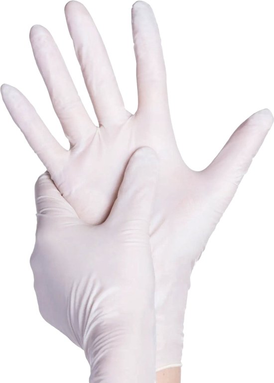 Foto: 100x wegwerp handschoenen nitrile wit powder free latex free maat m