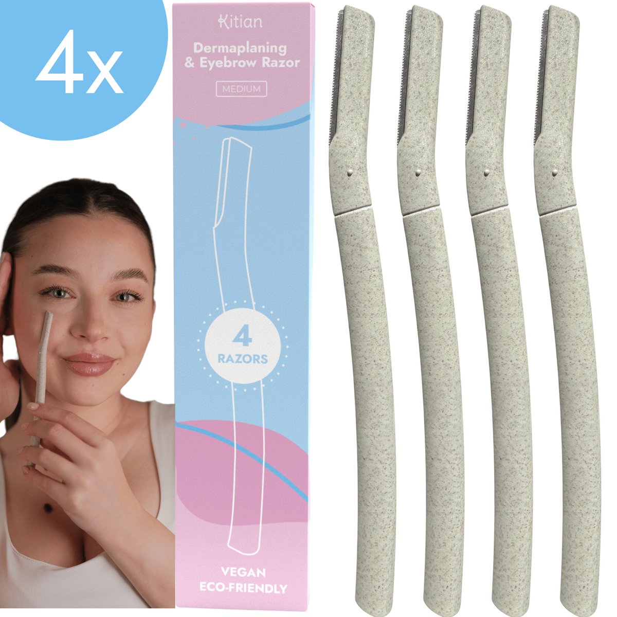 Bol.com Kitian Dermaplaning Wenkbrauw Scheermesje - Scheermes - Gezicht Scheermesjes Vrouw - Wenkbrauw Mesje - Eyebrow Razor - S... aanbieding