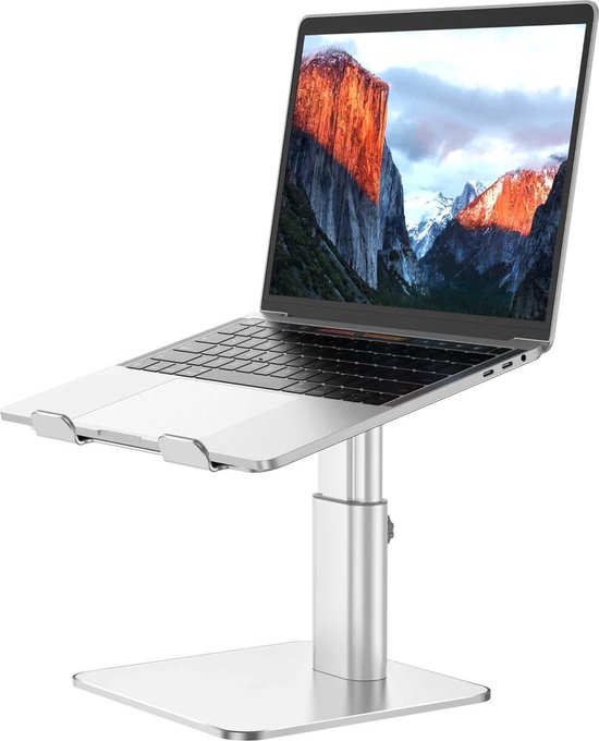 OAKYWOOD - Laptopstandaard verticaal - Houten laptopstandaard - Houder voor 2 laptops, verstelbaar - Compatibel met MacBook Pro, Compatibel met MacBook Air, Compatibel met iPad - Zwart Eiken