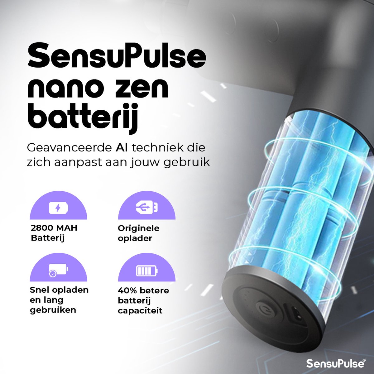 SensuPulse Pro V2 Massage Gun - Professioneel Massage Apparaat - 12 Opzetstukken - 30 Snelheden - Spierherstel en Ontspanning - Massage Pistool - Fitness en RSI Klachten - Gratis Drukpuntmassagetechnieken Handleiding - Shiatsu — cadeau in Sport & Outdoor - foto 7