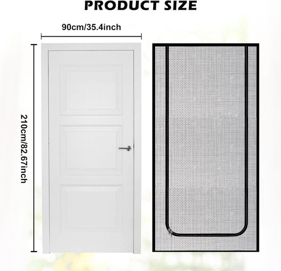 Vliegengaas, balkondeur, 90 x 210 cm, kattenrooster, balkondeur