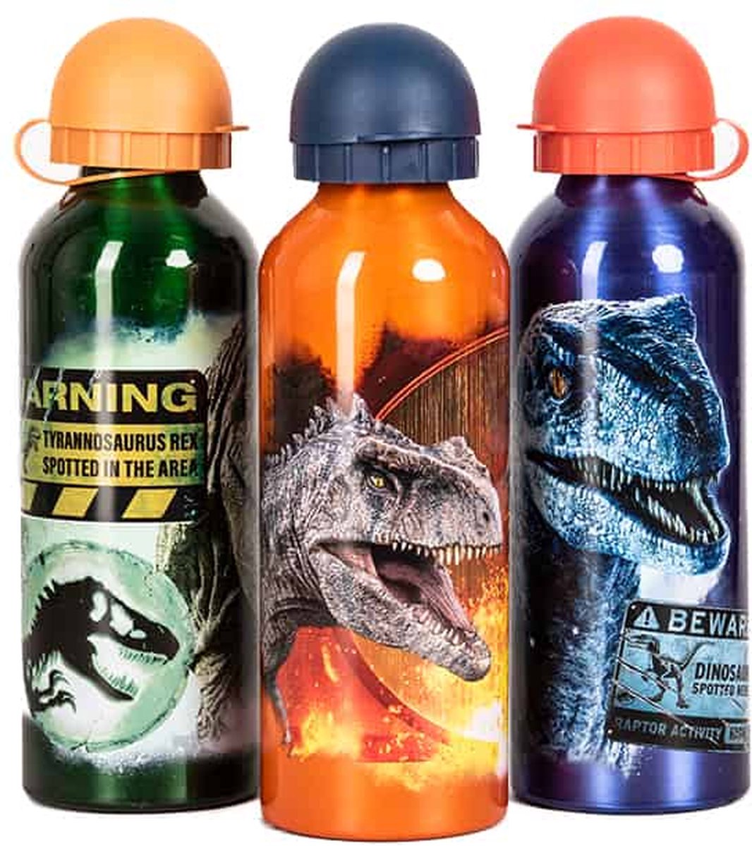 Jurassic Park Thermosfles - Drinkfles voor kinderen - Velociraptor - Donkerblauw, Oranje of Groen