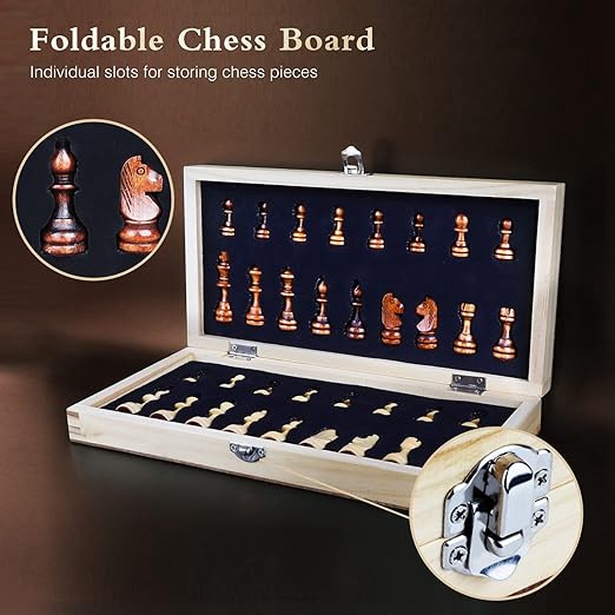 schaakset schaakbord ‎29 x 29 x 0.1 cm
