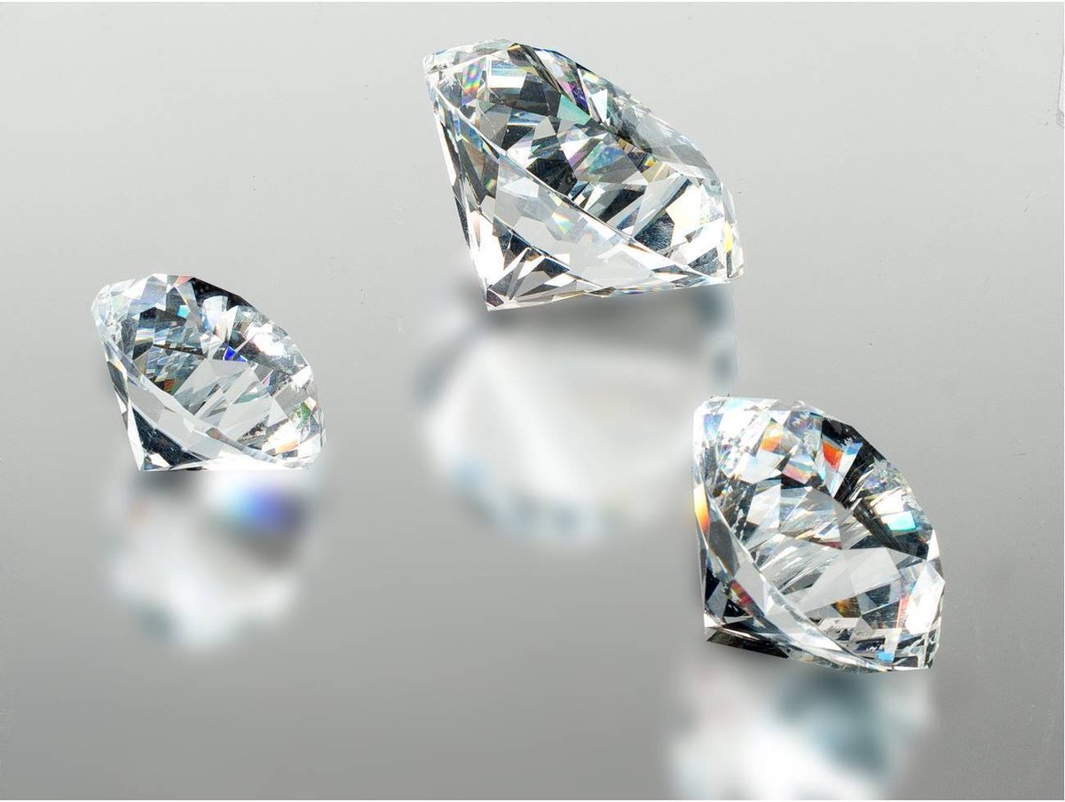 Diamant - 3 set - Kegel - Ø4-5-6cm - kristal - Decoratie