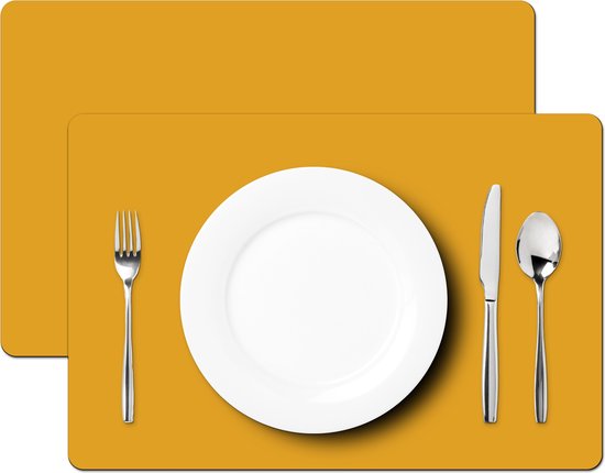 KitchenYeah Set De Table 6 Pièces 45x30 Cm - Dessous De Plat Antidérapant Lavable Vinyle Rectangulaire Beige