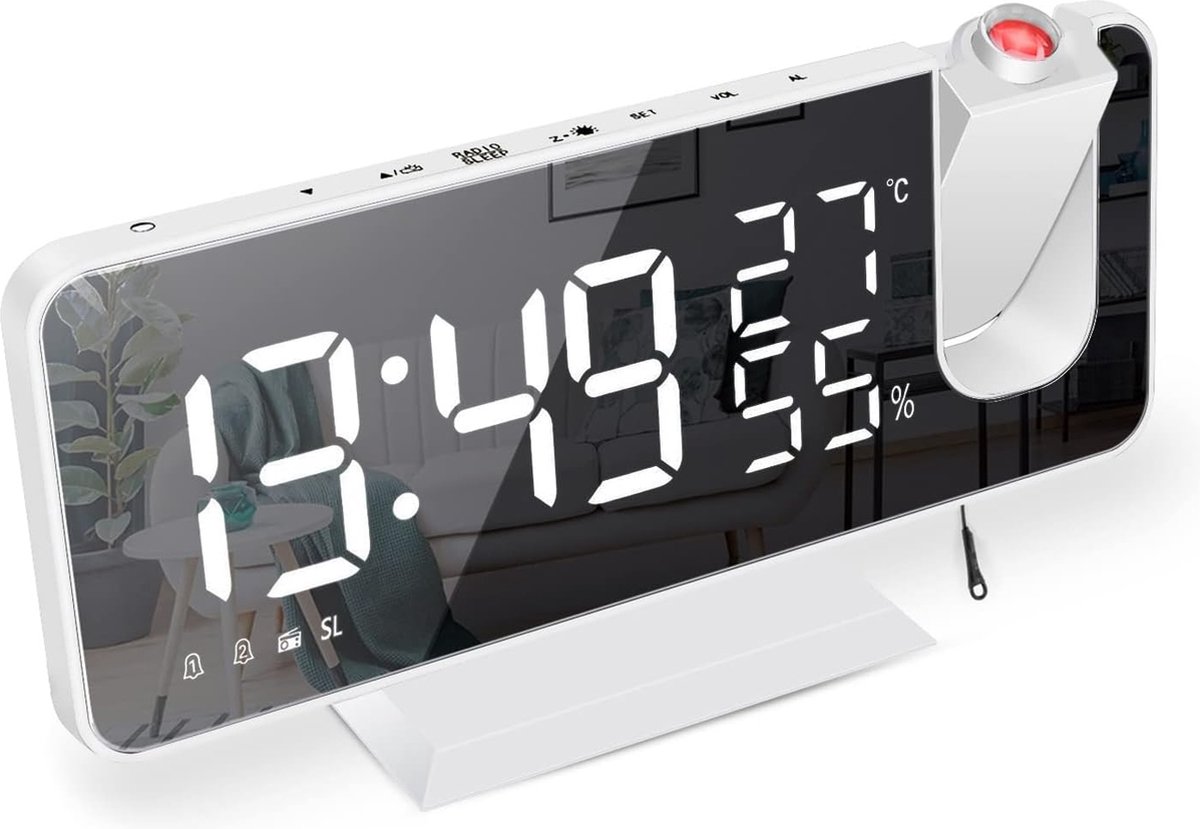 Solacis Wekkerradio Met Projectie - Wekkerradio - Digitale wekker - Wekkerradio kinderen - Wekker met projectie op plafond - Must have!
