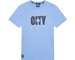 foto van Manchester City Thunder T-shirt Heren - Maat M - Man City Fan Shirt - Volwassenen - Officiële City Merchandise, maat S
