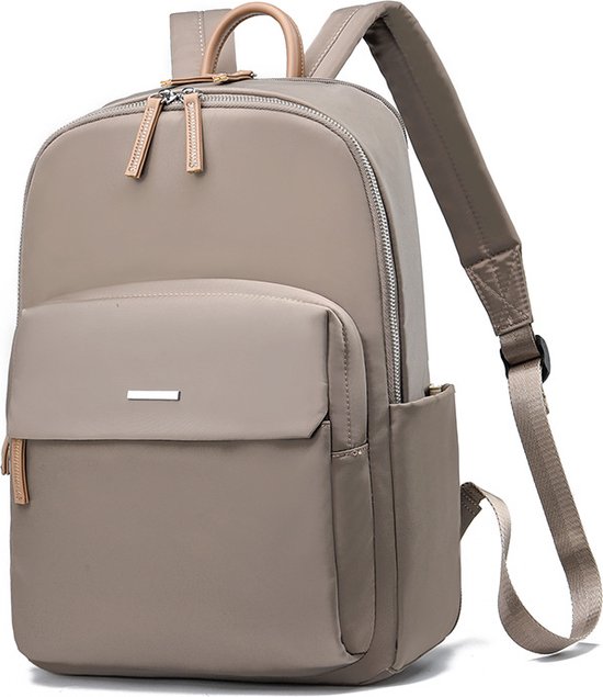 Vrouwen Reis Laptop Rugzak Casual Rugzak Oxford Stoffen Werktas Waterdichte Zakelijke Rugzak Lichtgewicht Reistas - Donker khaki kleine maat