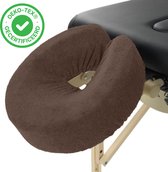 ZenGrowth® Badstof Hoofdsteunhoesje – Chocoladebruin – 280 gram/m2 dikte – Massagetafel – Elastisch – Past om elke hoofdsteun – Hygiënis