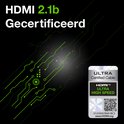HDMI 2.1b Gecertificeerd met "ULTRA Certified Cable" keurmerk en QR-code.