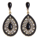 Fako Bijoux® - Boucles d'oreilles - Bohème - Goutte - Zwart