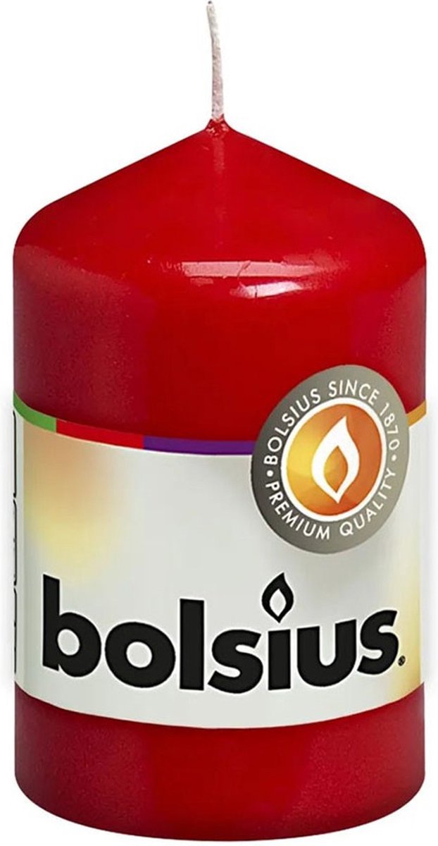 Bolsius - Stompkaars - Rood - 80x48 mm