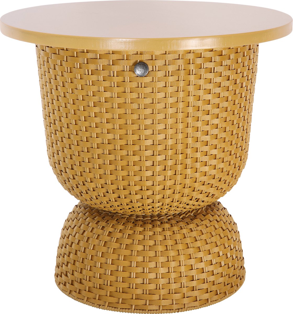 Bijzettafel - Tafel - Sidetable - Opberger - Opbergmand - Handed By Twist Diabolo Table met deksel - okergeel - ochre yellow
