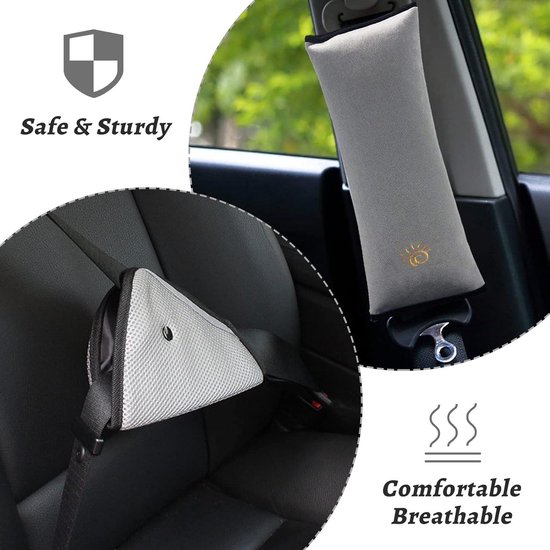 Kinderautostoelen, gordelkussen, veiligheidsgordel, universeel, verstelbaar, driehoekig, riemkussen, positioneringskussen, gordelkussen, veiligheidsgordel, bescherming, afdekking, pad voor baby's